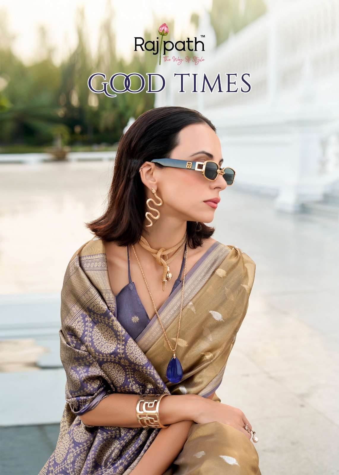 RAJPATH FABRICS GOOD TIMES TISSUE SILK RICH PALLU SAREE COLL...