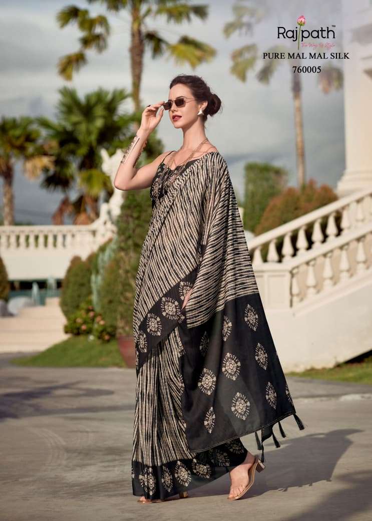 RAJPATH FABRICS RESHAM SILK PURE MULMUL SILK CLASSIC PARTY W...