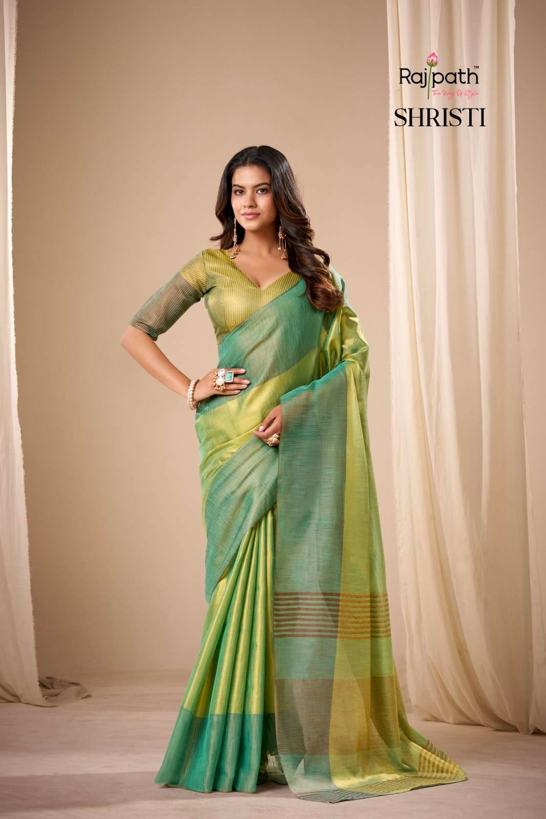 RAJPATH FABRICS SHRISHTI SILK PURE TISSUE SILK TRADITIONAL A...