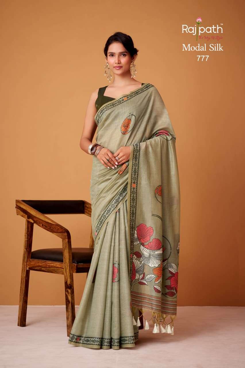 RAJPATH FABRICS SILVER PEARLS SILK GRACE IN EVERY FOLD EXQUI...