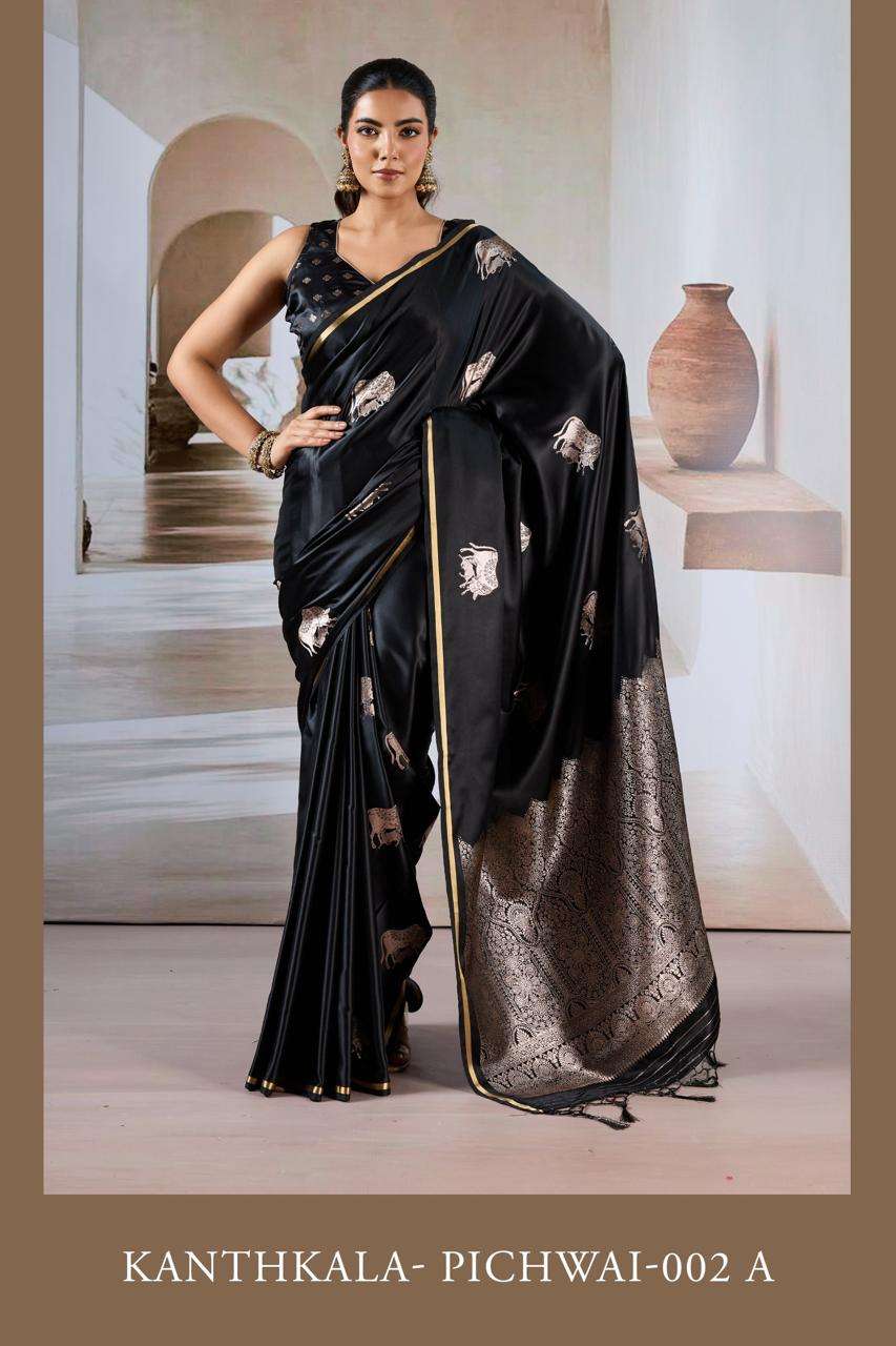 RAJTEX FABRICS KANTHKALA PICHWAI 002 PURE SATIN HANDLOOM WEA...
