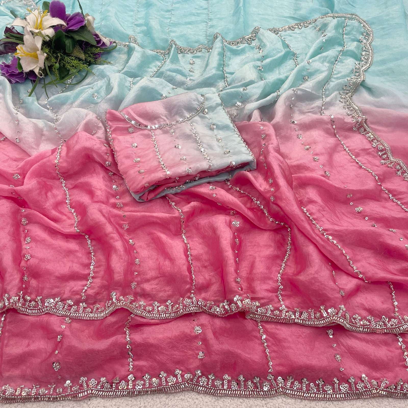  Sahenaz 2 Pure Fancy  Sattin Silk With Beautiful Original B...