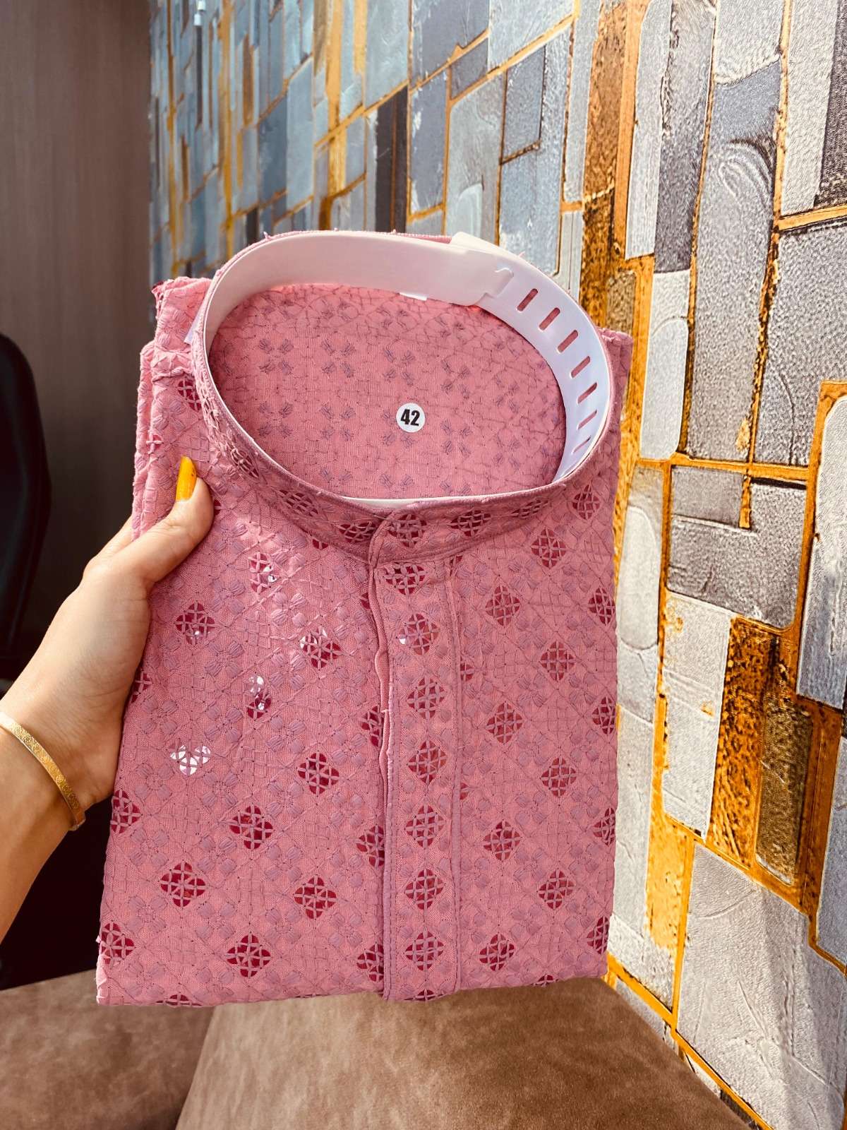 SAIYARA INDIA TRADITIONAL RAYON CHIKAN KURTA COTTON PAJAMA S...