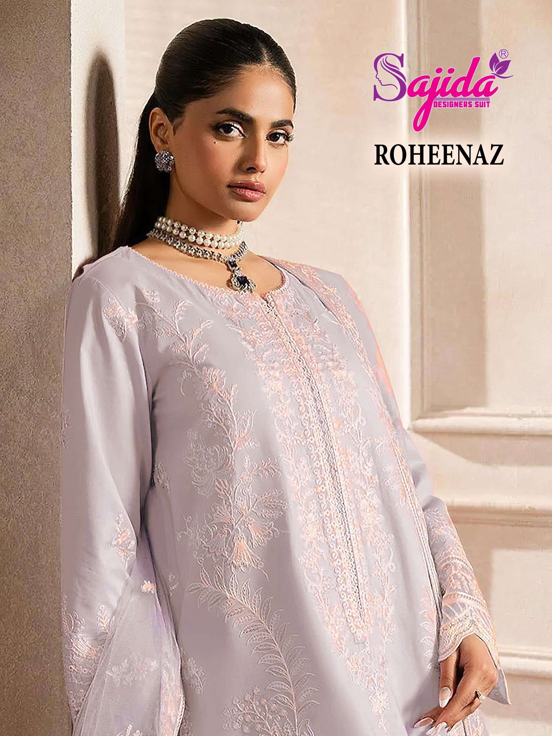 SAJIDA DESIGNER ROHEENAZ 1114 GEORGETTE WITH HEAVY EMBROIDER...