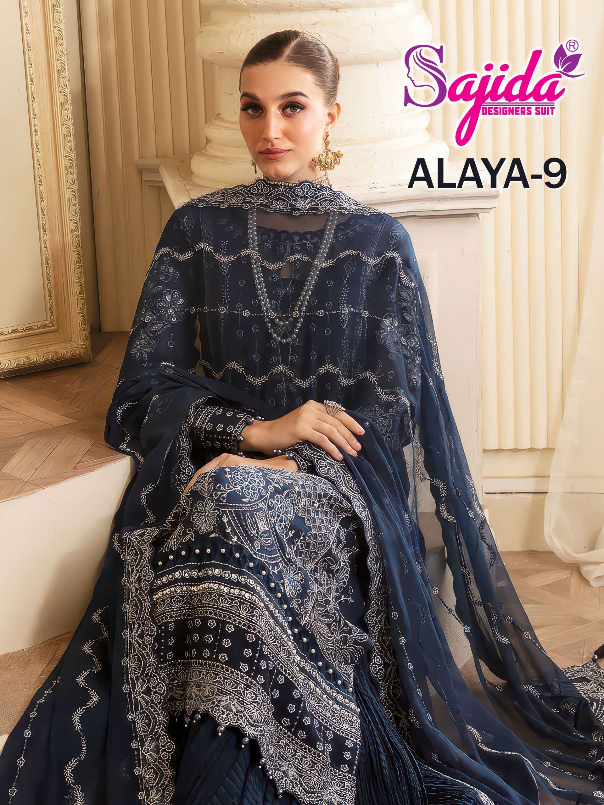 SAJIDA DESIGNER SUIT ANAYA VOL 9 1093 GEORGETTE WITH HEAVY W...