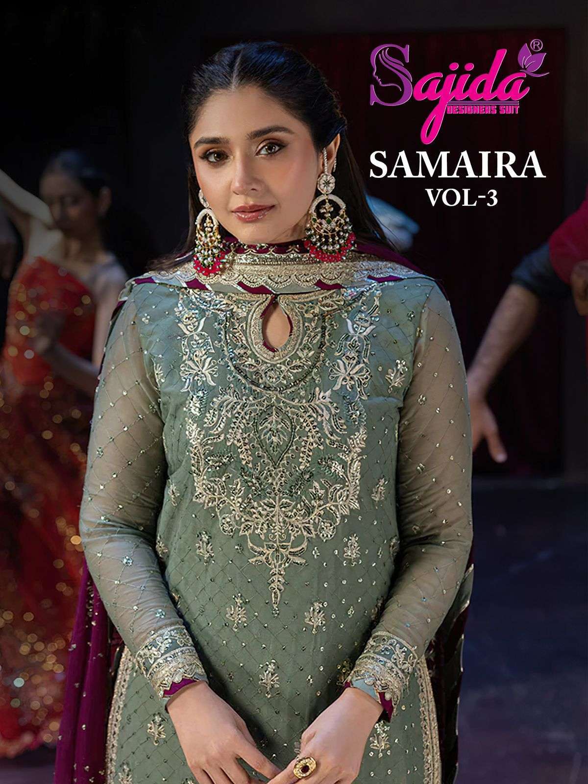 SAJIDA DESIGNERS SUIT SAMAIRA VOL 3 PAKISTANI FASHION GEORGE...