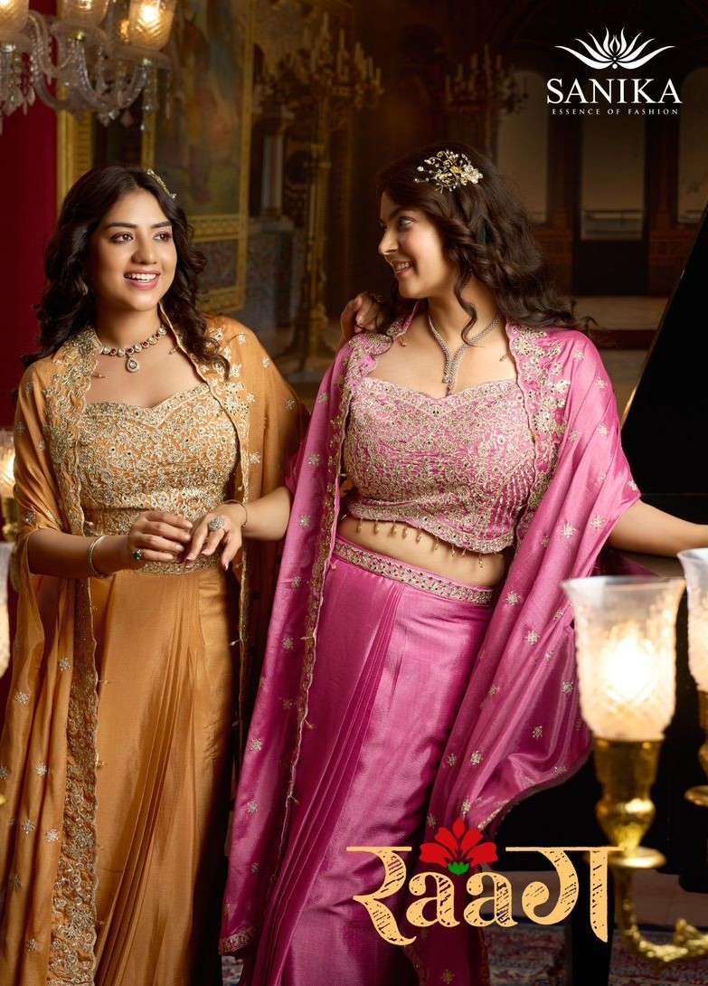 SANIKA FASHION RAAG EMBROIDERED SHURG STYLE DRESS WITH MIRRO...