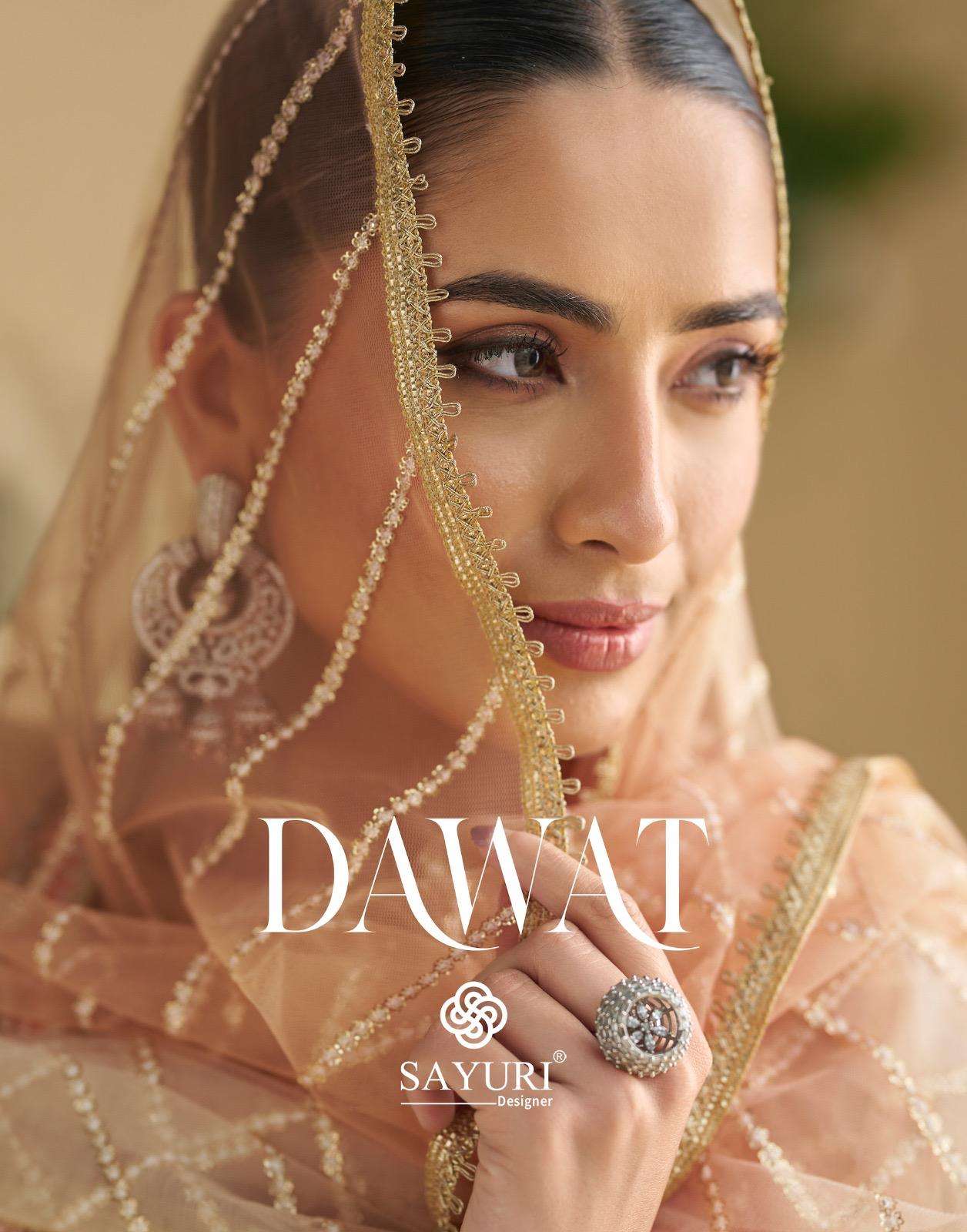 SAYURI DESIGNER DAWAT REAL GEROGETTE CHIKANKARI WORK GOWN TY...