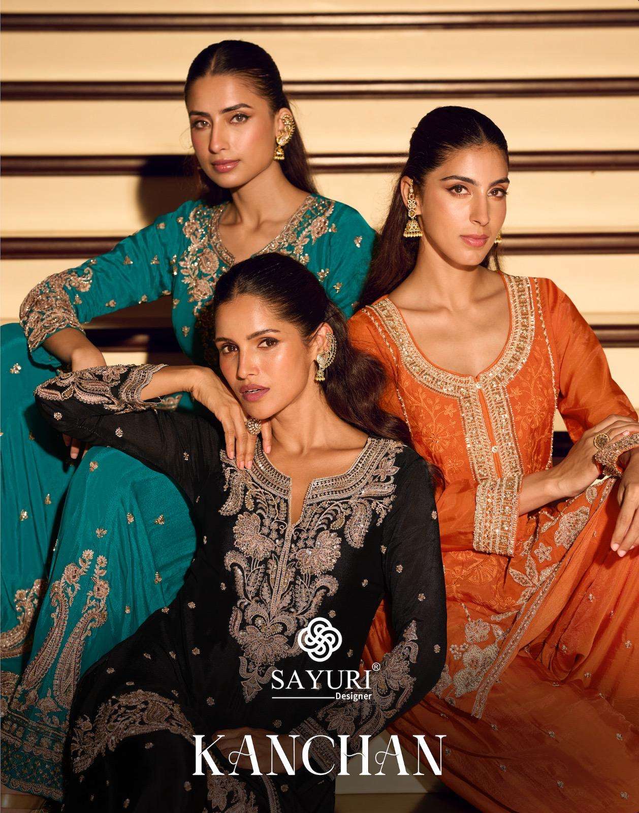 SAYURI DESIGNER KANCHAN PRO LOOK BEADS EMBROIDERED STITCHED ...