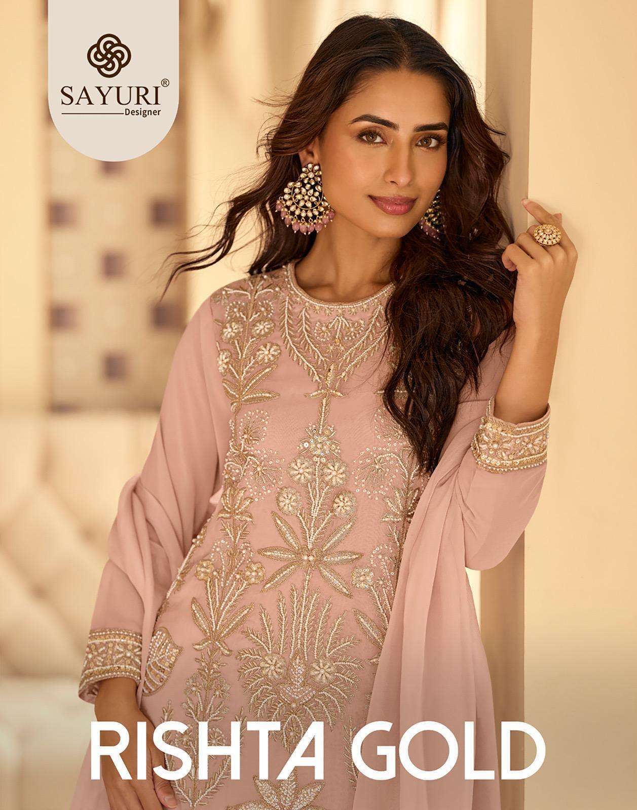 SAYURI DESIGNER RISHTA GOLD 10163 COLORS READYMADE DESIGNER ...