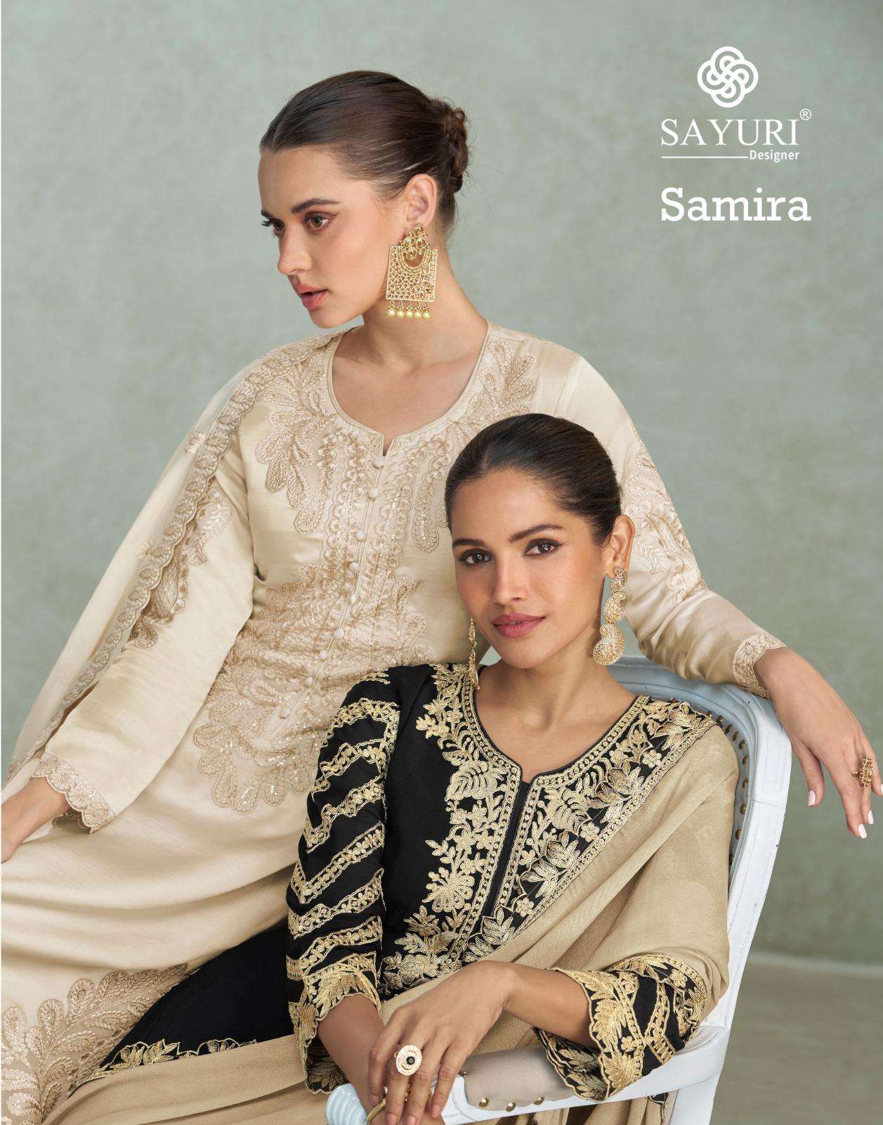 SAYURI DESIGNER SAMIRA RICH LOOK EMBROIDERED CHINON SILK TOP...