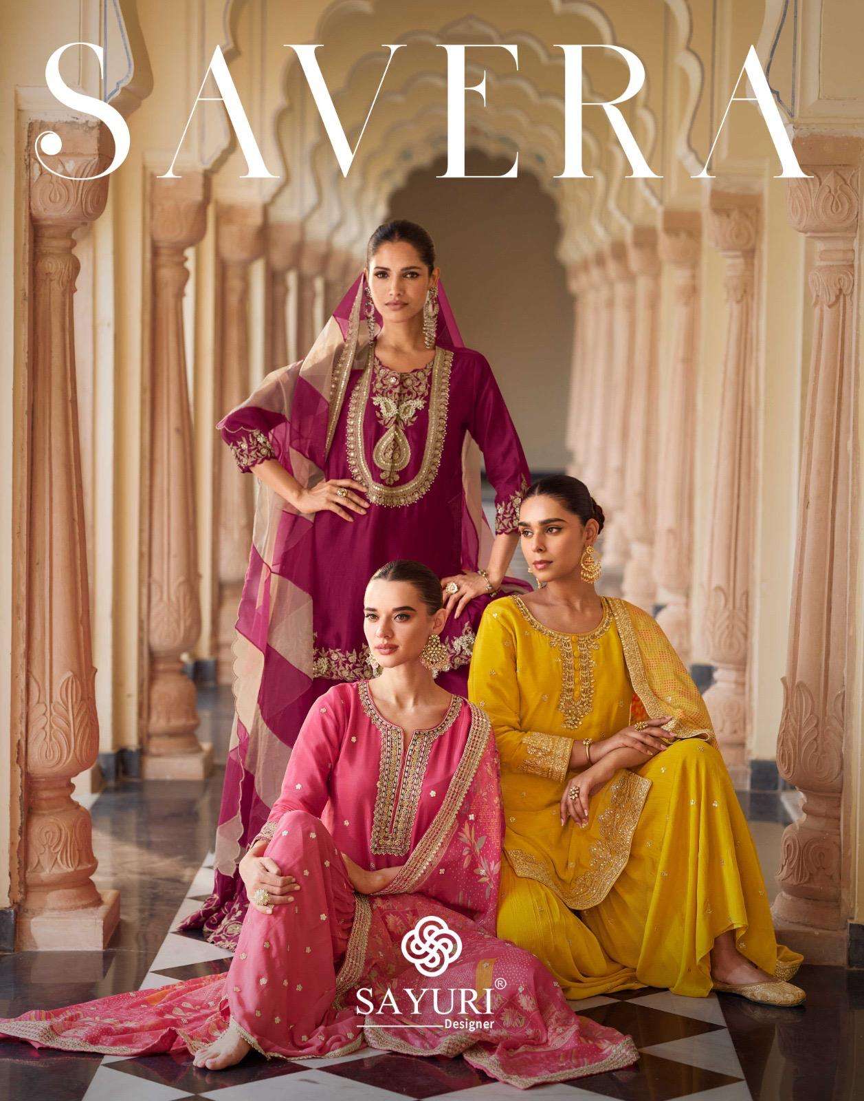SAYURI DESIGNER SAVERA REAL PREMIUM SILK EMBROIDERED TOP AND...