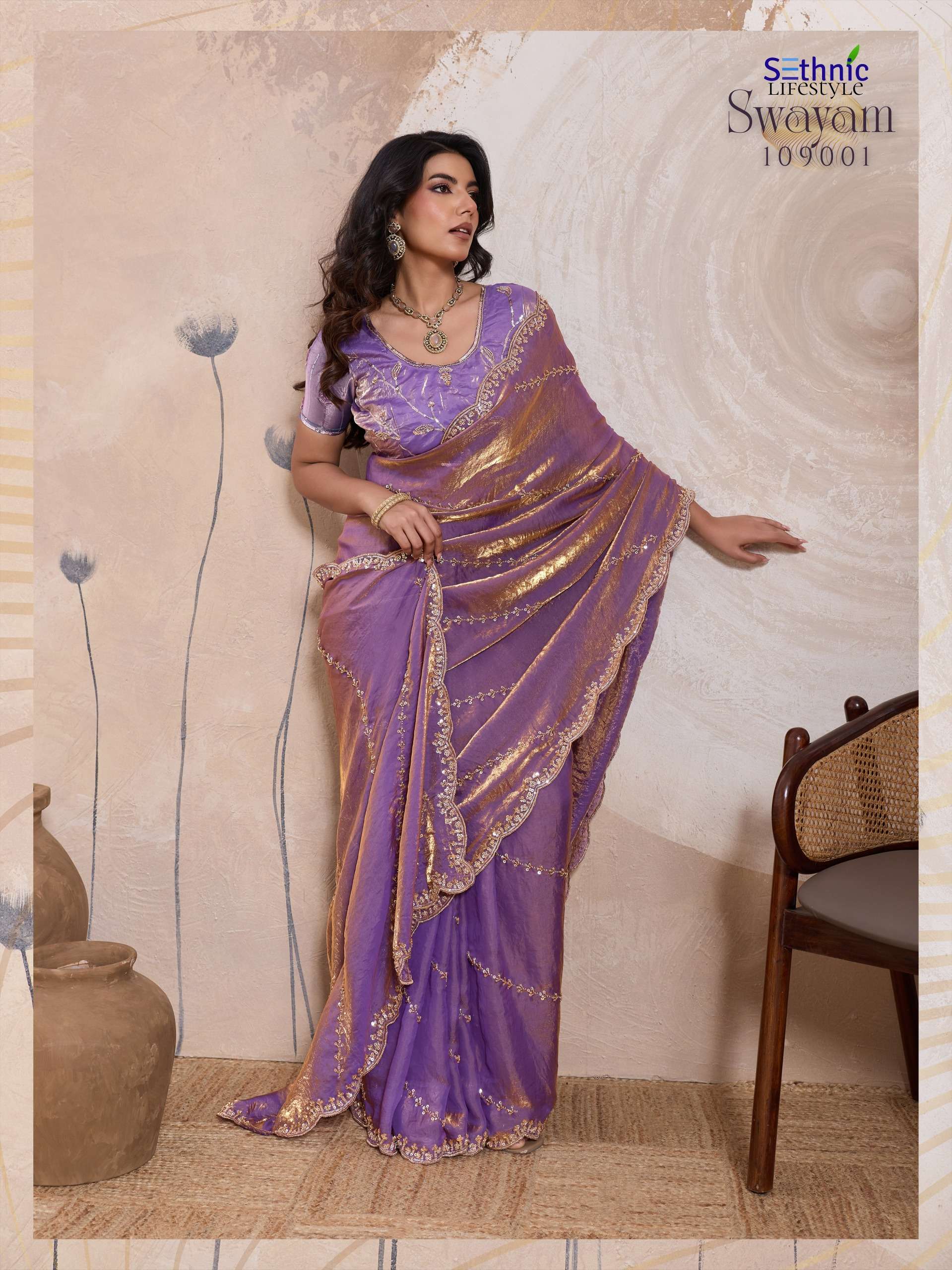 Sethnic Lifestyle Swayam 109001 TO 109008 Metallic Velvet sa...