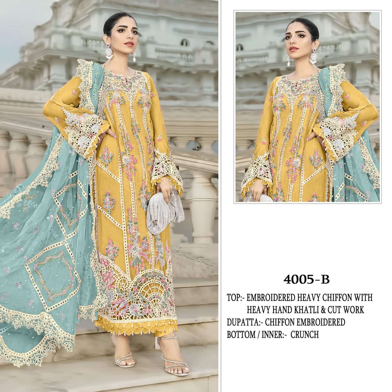 SHREE FABS K 4005 COLOR HAND KHATLI & CUT WORK LOG PAKISTANI...