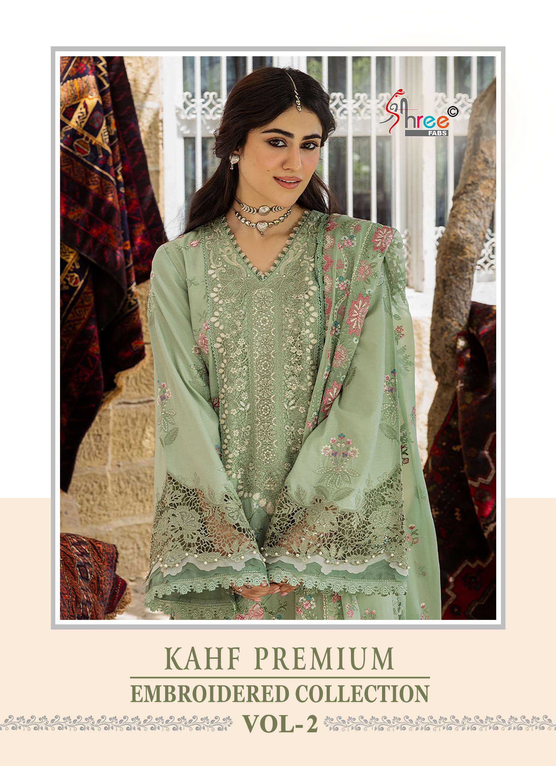 SHREE FABS KAHF PREMIUM EMBROIDERED COLLECTION VOL 2 RAYON S...