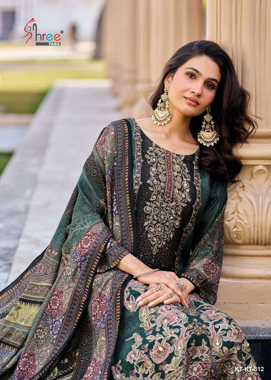 SHREE FABS KT 312 VISCOSE MUSLIN DIGITAL PATTERN SALWAR KAME...