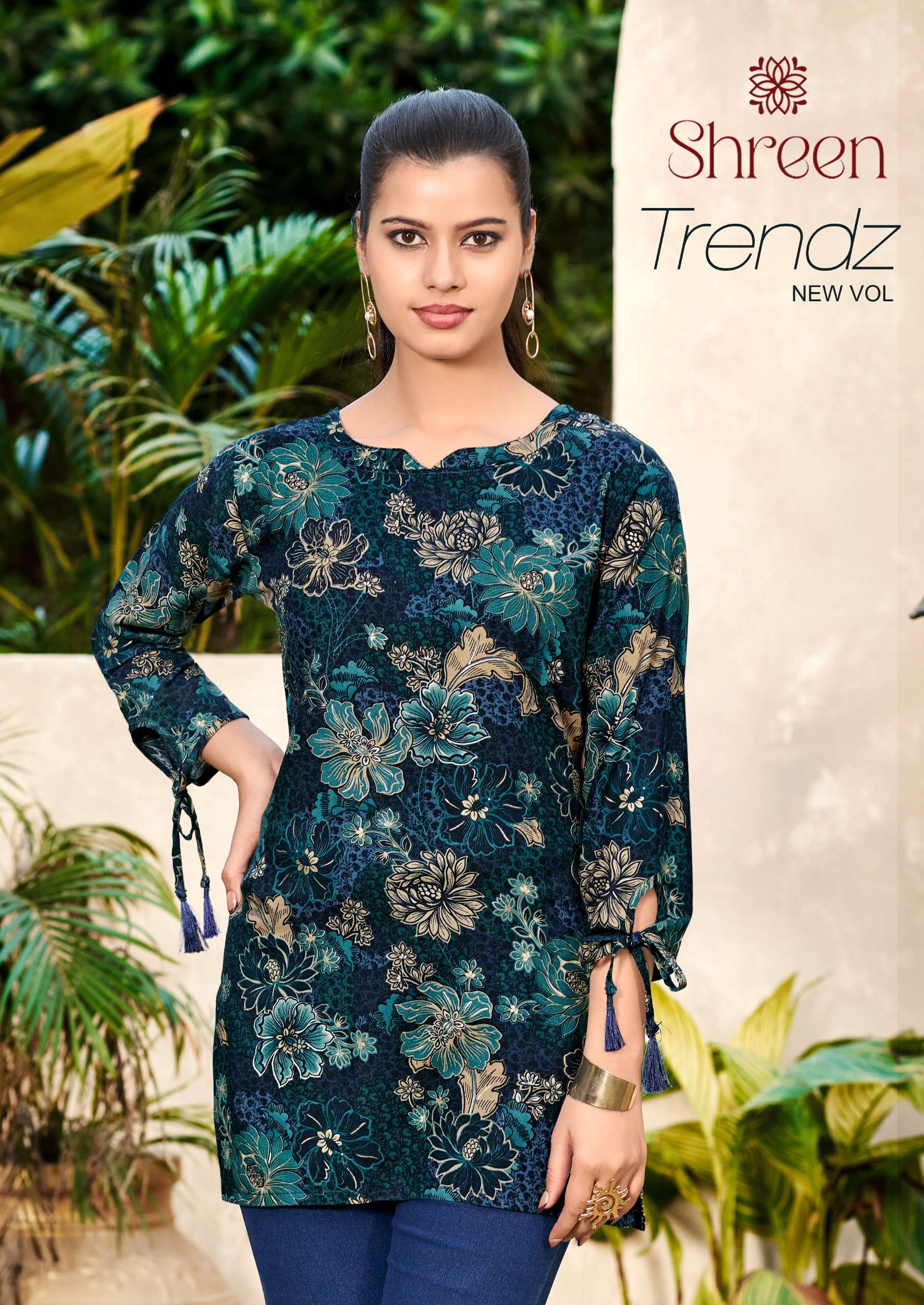 SHREEN TRENDZ NEW VOL RAYON FOIL DESIGN SHORT KURTI FOR REGU...