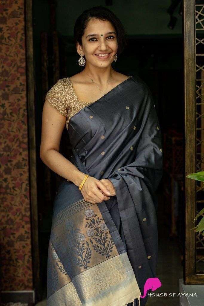   SOFT LICHI SILK CLOTH BEAUTIFUL RICH PALLU & JACQUARD WORK...