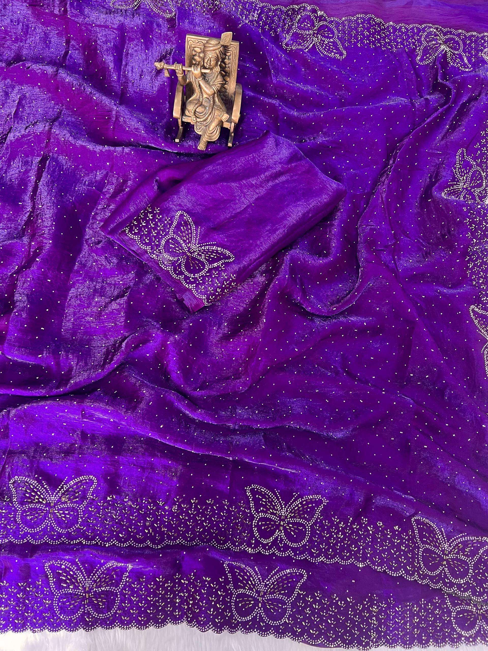 Space silk original fabrics Jarkhan stone work regular wear ...
