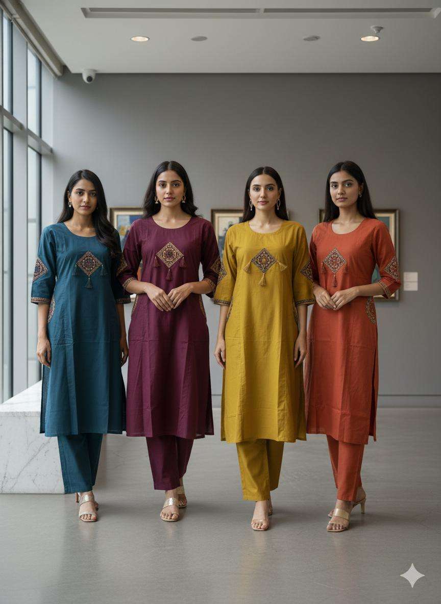 ST DESIGNER CO ORD SET DHABU COTTON AND NECK DESIGN RESELLER