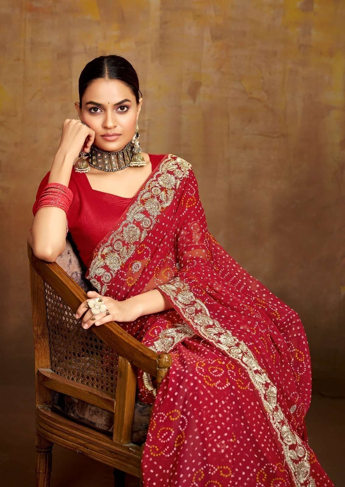  STAVAN Savan Georgette C Pallu Pitha Embroidery Work Divine...