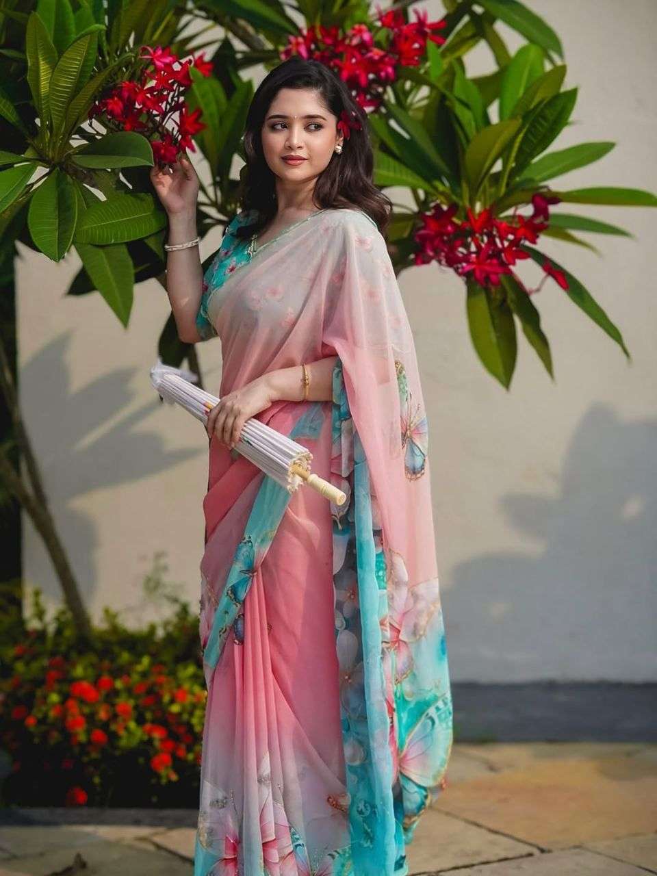 Super Soft Pure Georgette Handwork Fashion Launched Regular ...