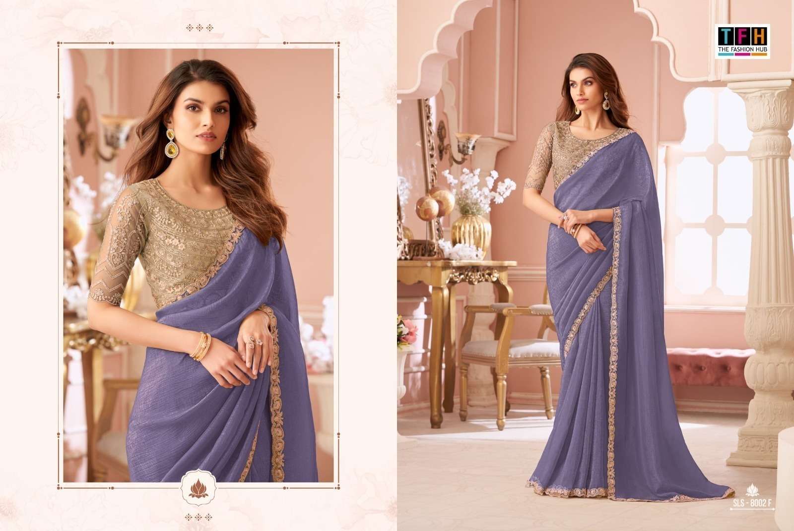 THF SALSA STYLE  PARTY WEAR  GEORGETTE SAREE WITH WORK BLOUS...