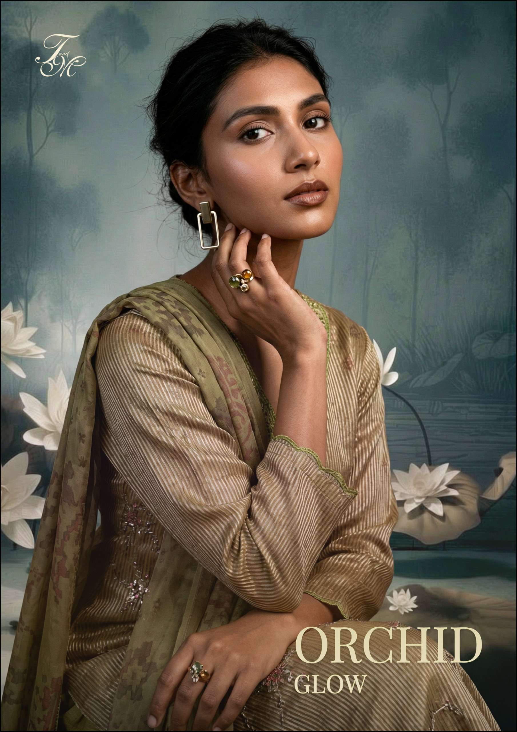 T&M ORCHID GLOW SILK WITH AN ELEGANT JARI WITH DIGITAL PRINT...