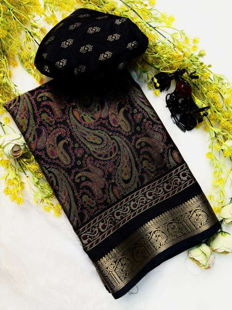 two tone silk Soft beautiful multi colour dola silk with pen...