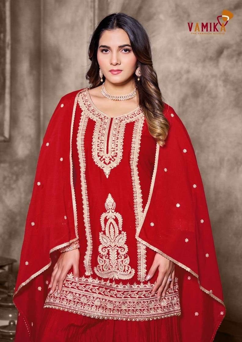 VAMIKA ASHIMA VOL 2 BLOOMING AT CHINON DESIGN SHARARA SUIT W...