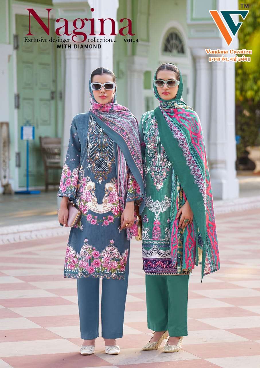 VANDANA‎ CREATION NAGINA‎ VOL 4 COTTON JAIPUR PRINT & DI...