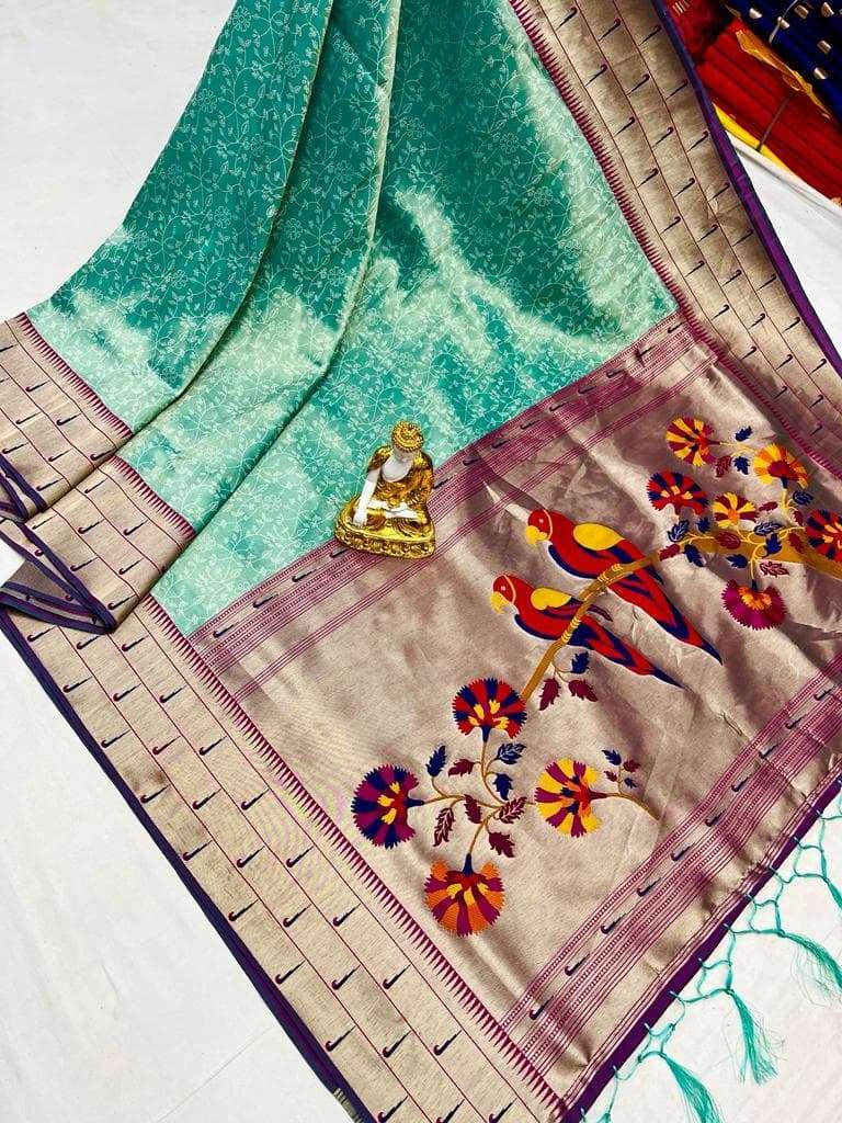 VEER Pure Soft Banarasi Silk Traditional Classic Kili design...