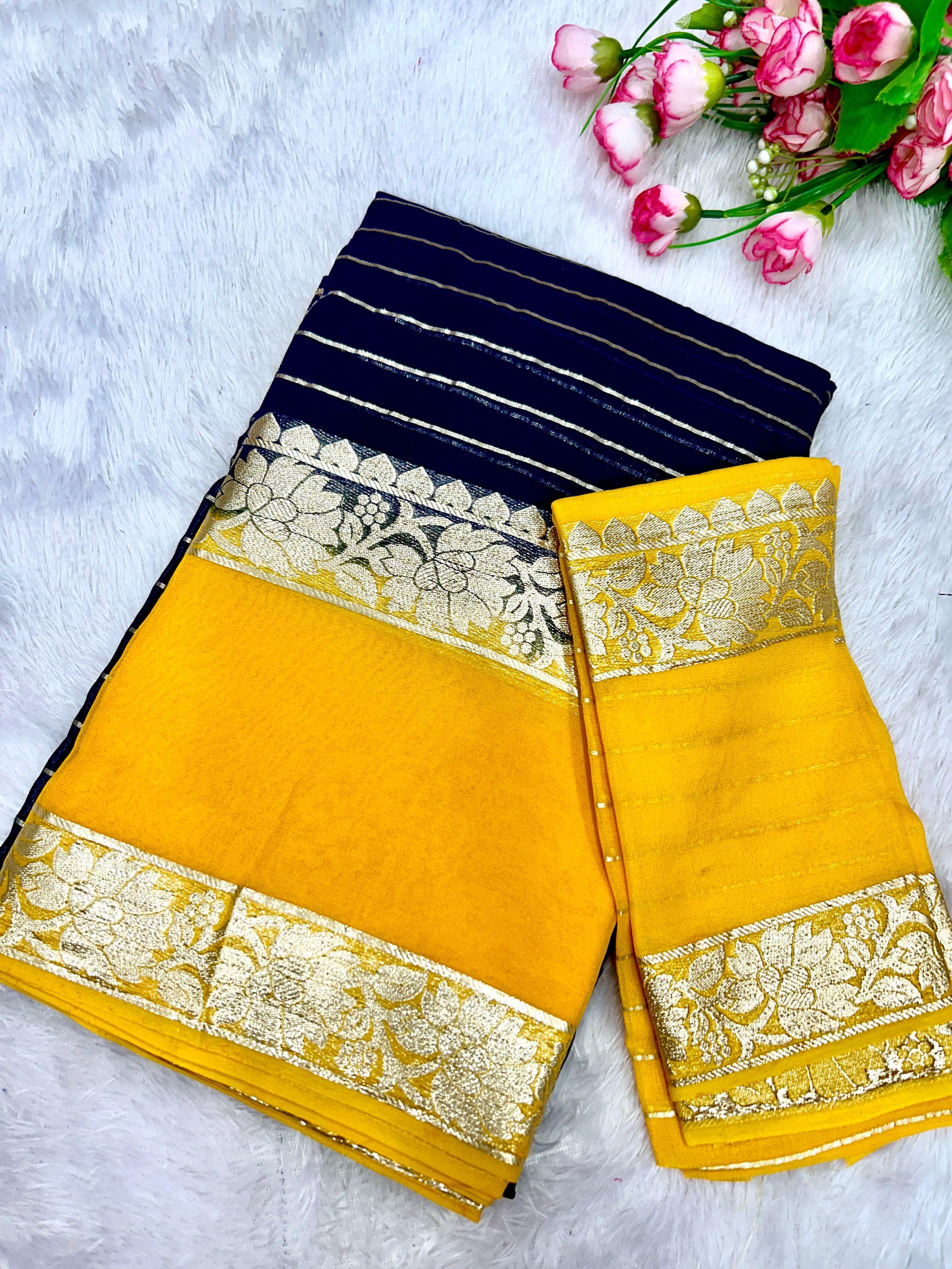 viscous Georgette Elegance in Simple Designer Fancy Jacquard...