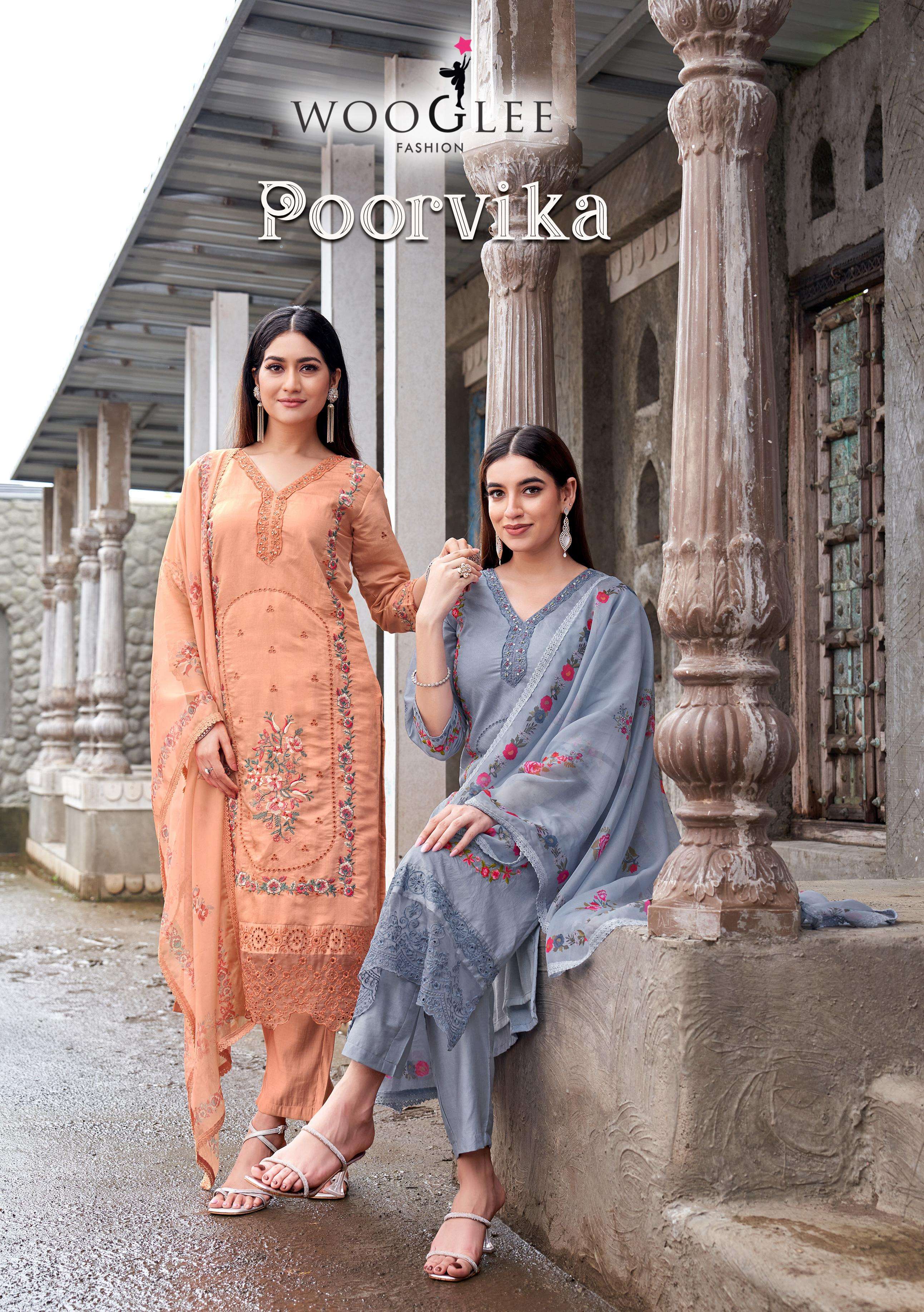 WOOGLEE POORVIKA MULL CHANDERI COTTON DESIGN TRADITIONAL SUI...