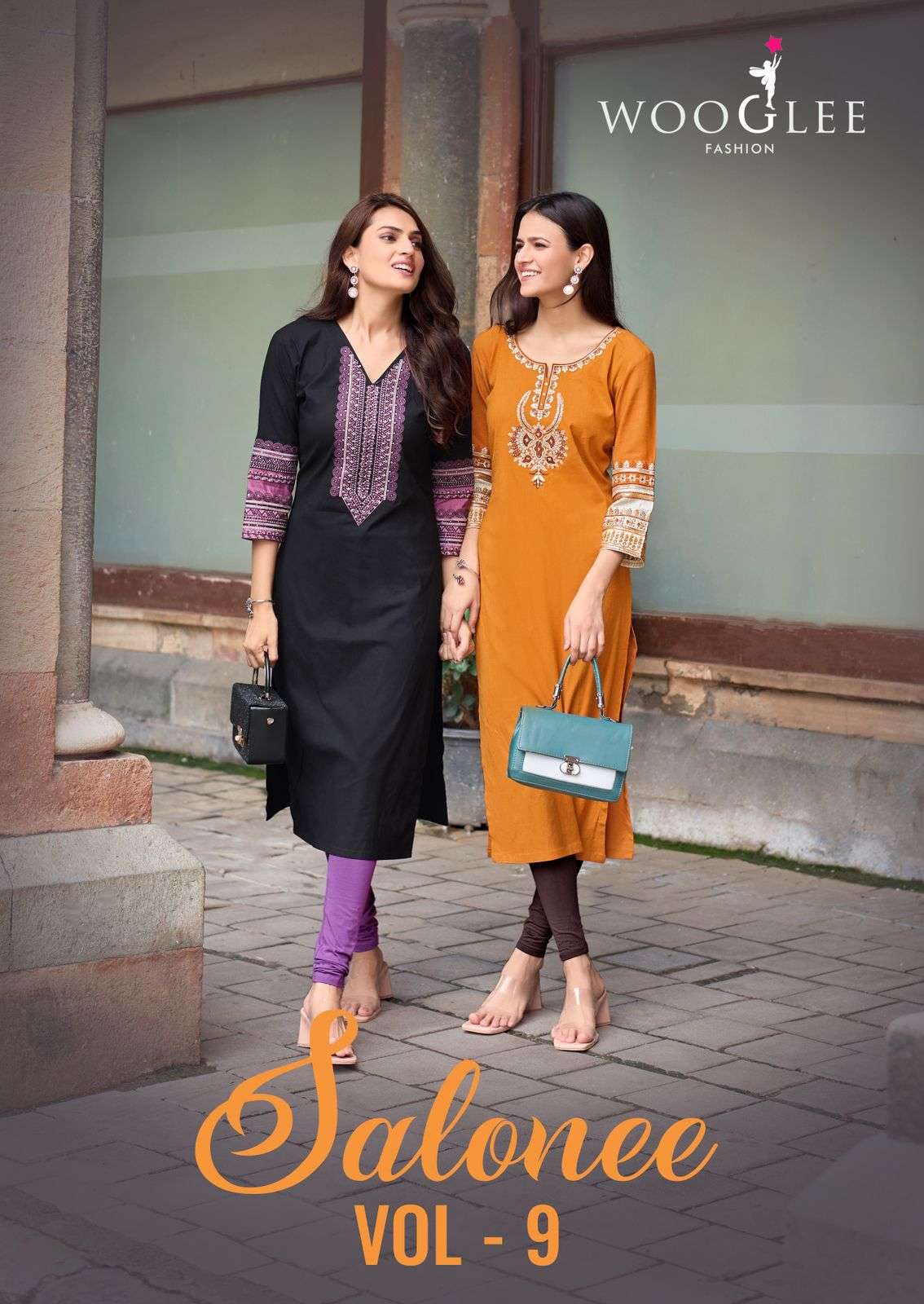 WOOGLEE SALONEE VOL 9 HEAVY RAYON THREAD WORK KURTI CATALOG ...