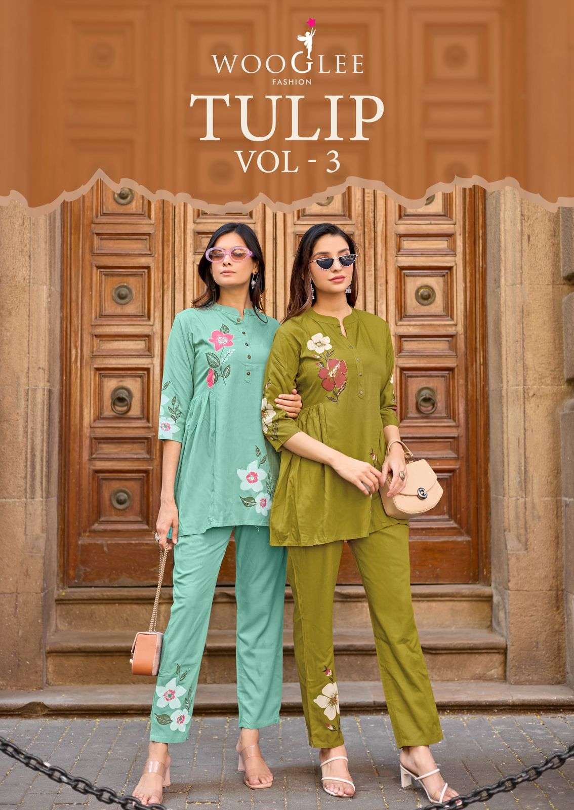 WOOGLEE TULIP VOL 3 RAYON SLUB HANDWORK CORD SET 2026 FASHIO...