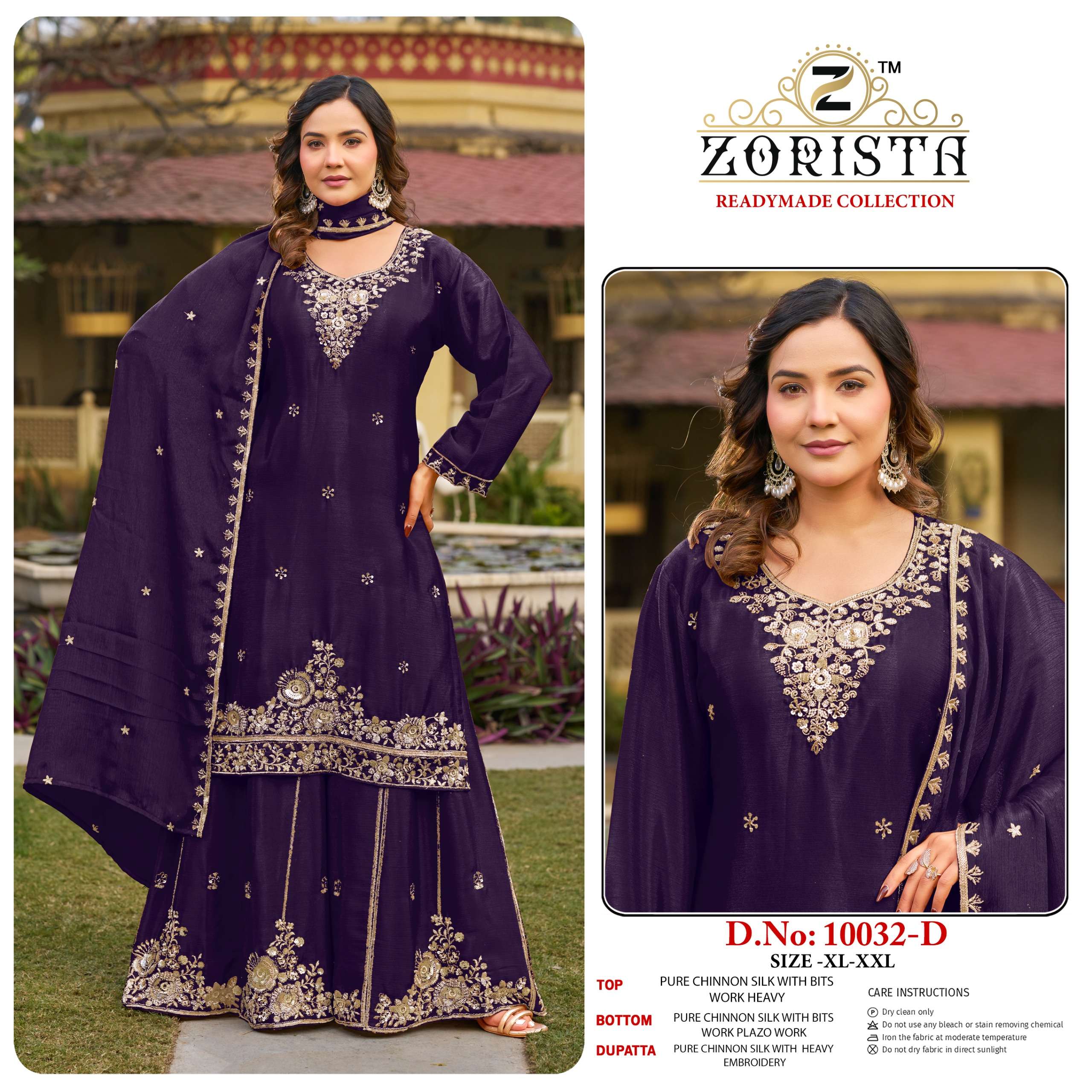 ZORISTA REDAYMADE COLLETION 10032 CHINON SILK WITH BITS WORK...