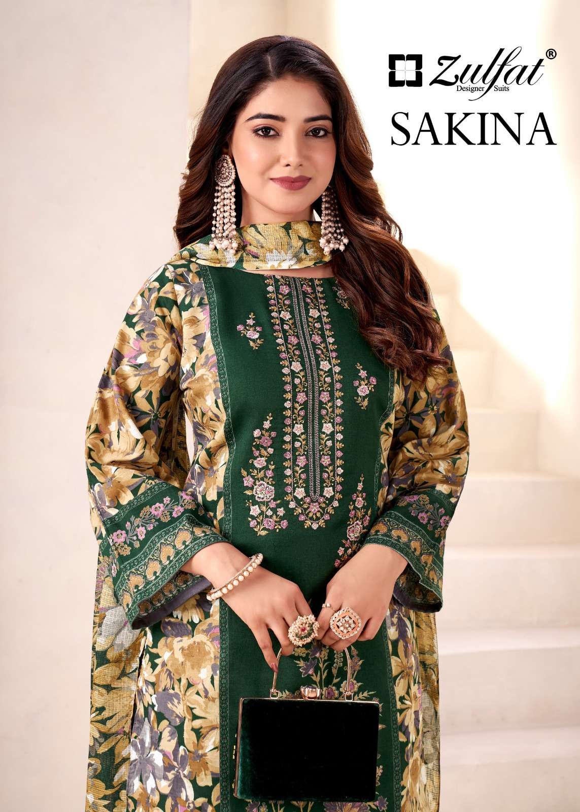 ZULFAT DESIGNER SUITS SAKINA JAM COTTON EXCLUSIVE SALWAR SUI...