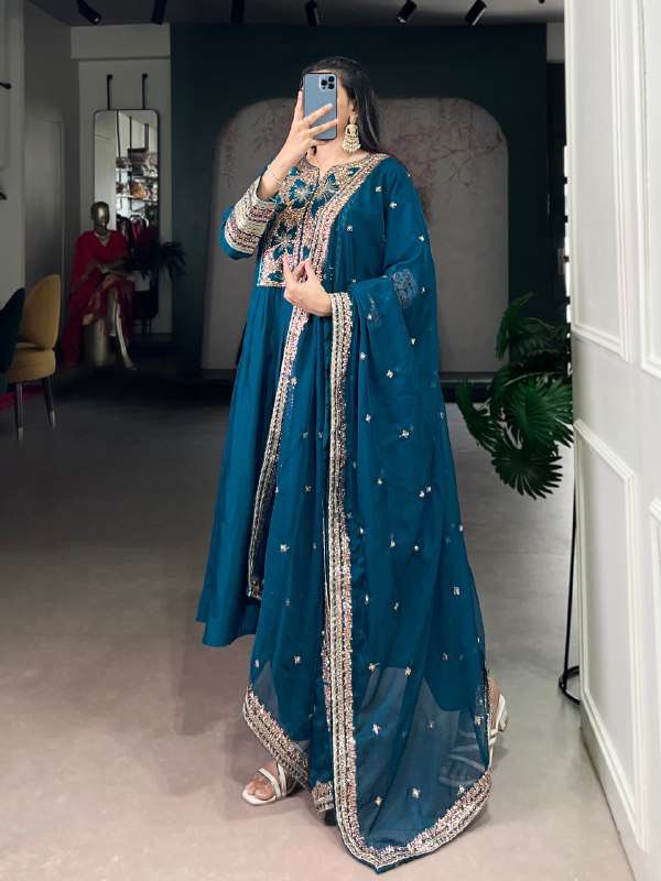 3034 TEL SILK STYLE WITH CLASSIC CHARM BLUE SUIT VIRAL PRETT...