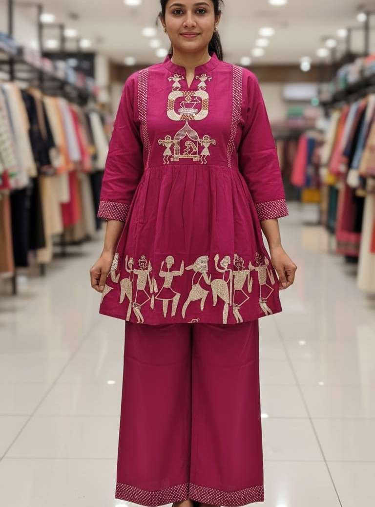 5295 PRETTY LOOK WESTERN FROCK AND PALAZZO AT CORD SET COLLE...