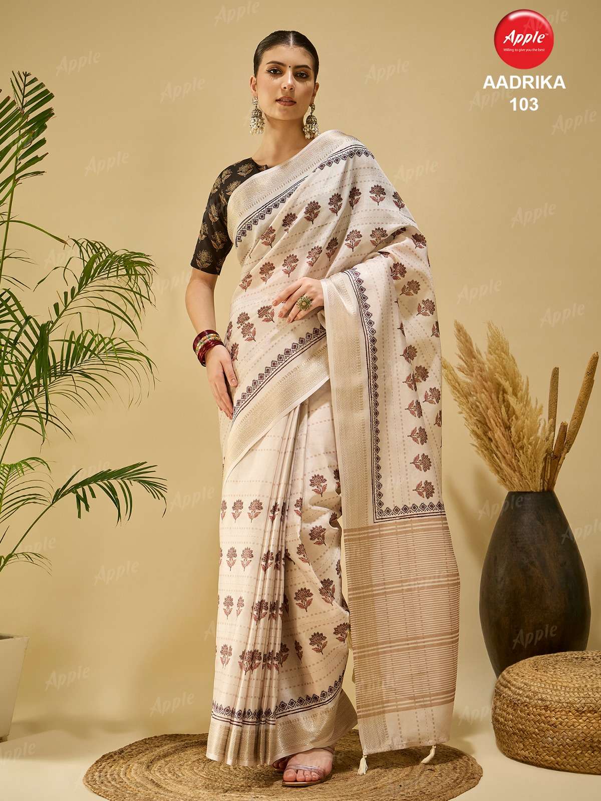 Aadrika vol 1 Partywear trending saree pure katki silk fabri...