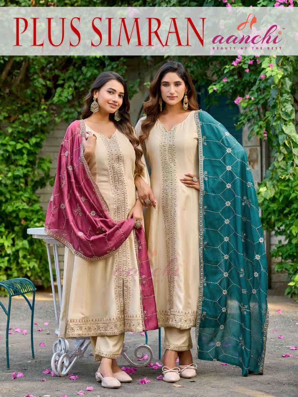 AANCHI PLUS SIMRAN READYMADE FANCY 3 PIECE SUIT CATALOG FEST...