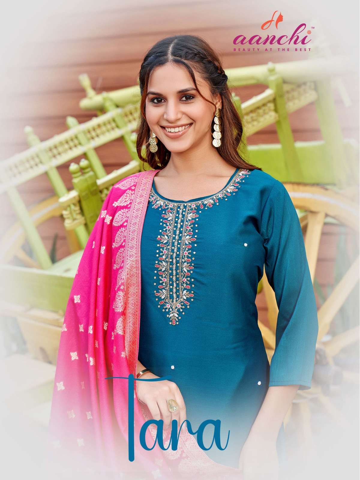AANCHI TARA BARSANA SILK 3 PCS STRAIGHT CATALOG TRADITIONAL ...