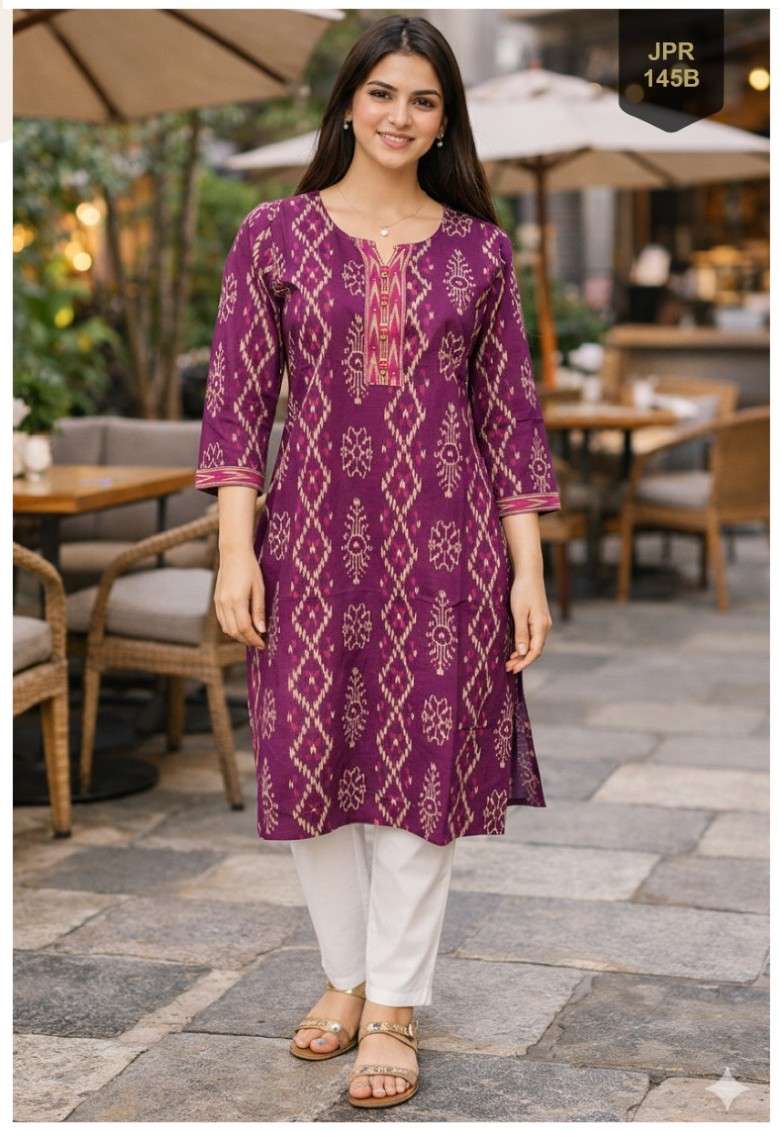 AAROHI SUMMER TRENDY PRINTED KURTA WITH WORK JAIPUR PRINT WO...