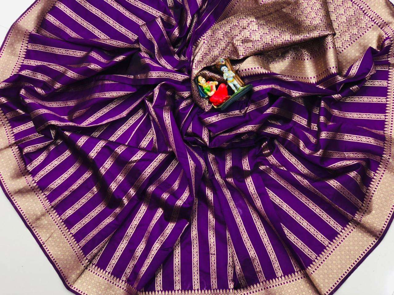 AASHA PURE SOFT BANARASI SILK FABRIC WITH BEAUTIFUL PALLU AN...