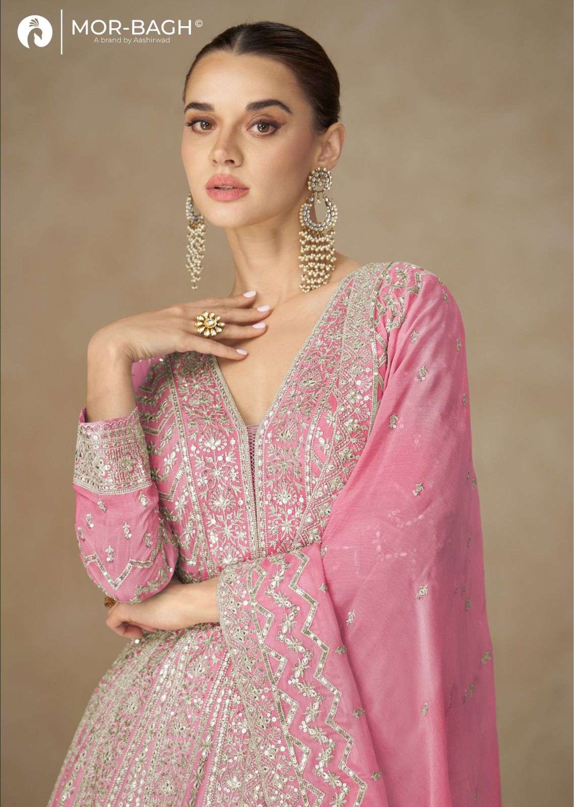 AASHIRWAD CREATION ANARKALI LUXURY PARTY WEAR SILK HEAVY DES...