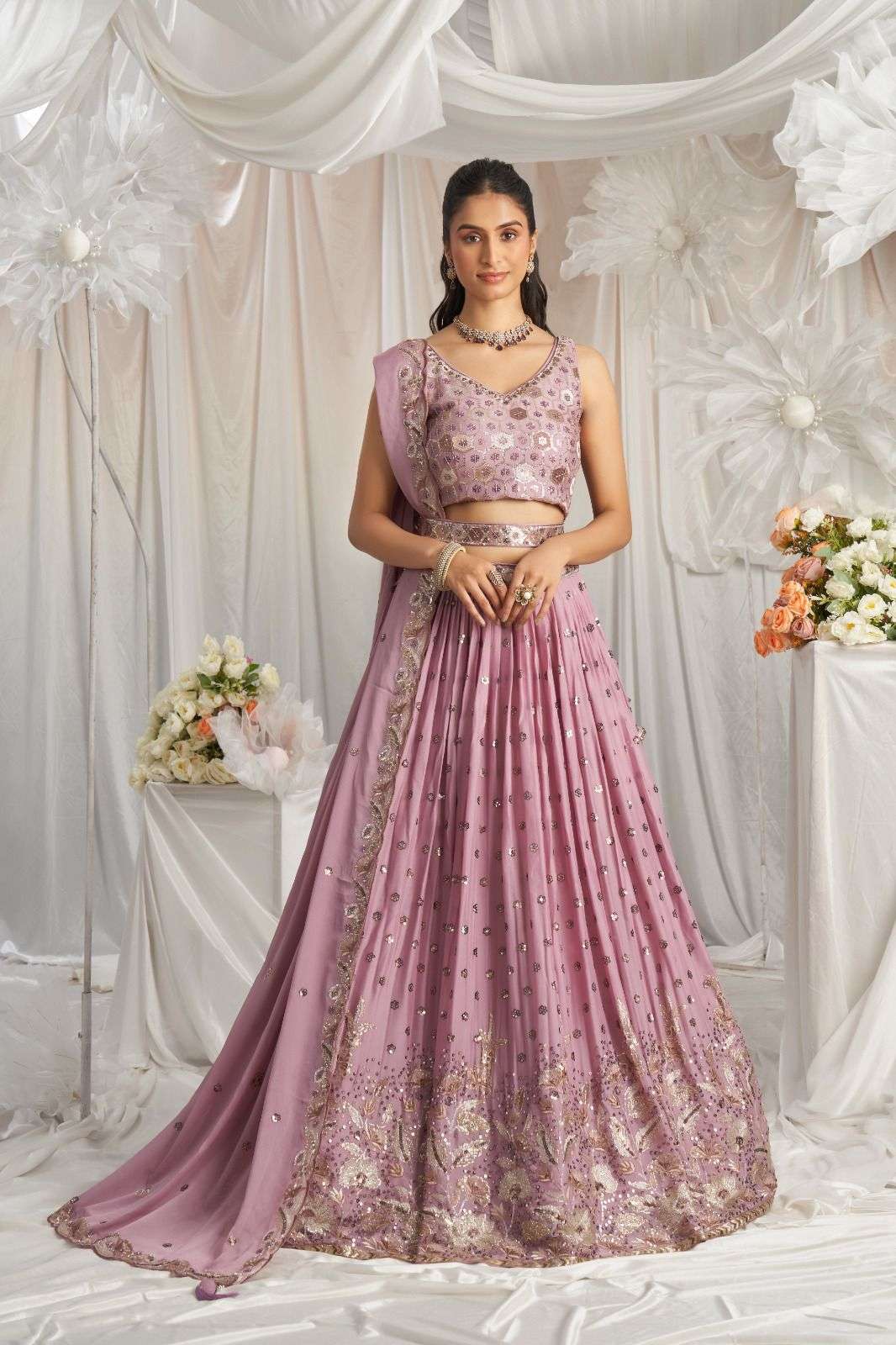 Adorn Craft 6083 Premium quality Lavender & blue Colour Geor...