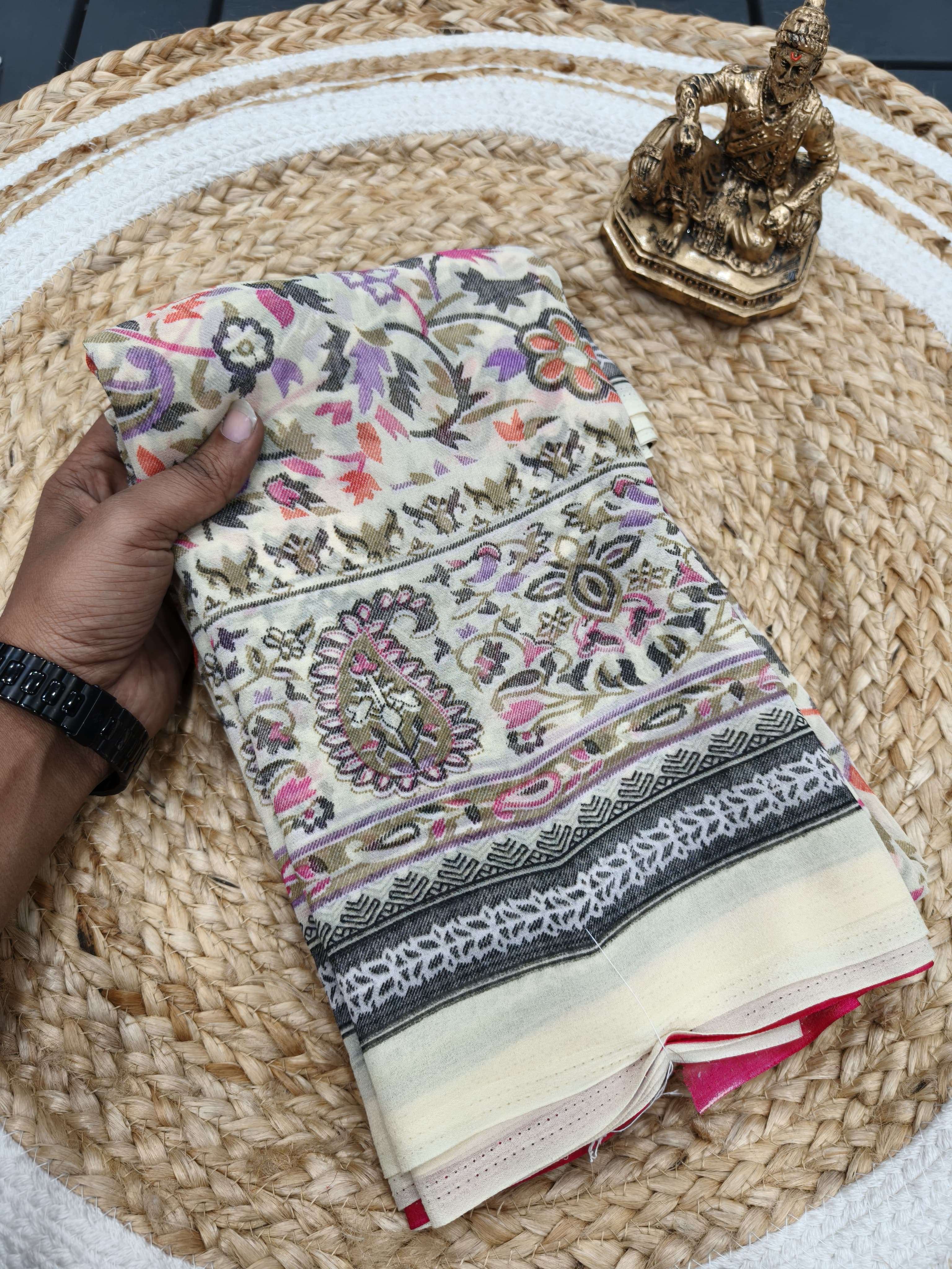 AJRAKH SPECIAL HEAVY BLOMMING MAJOR GEORGETTE FABRIC ENJOY Y...