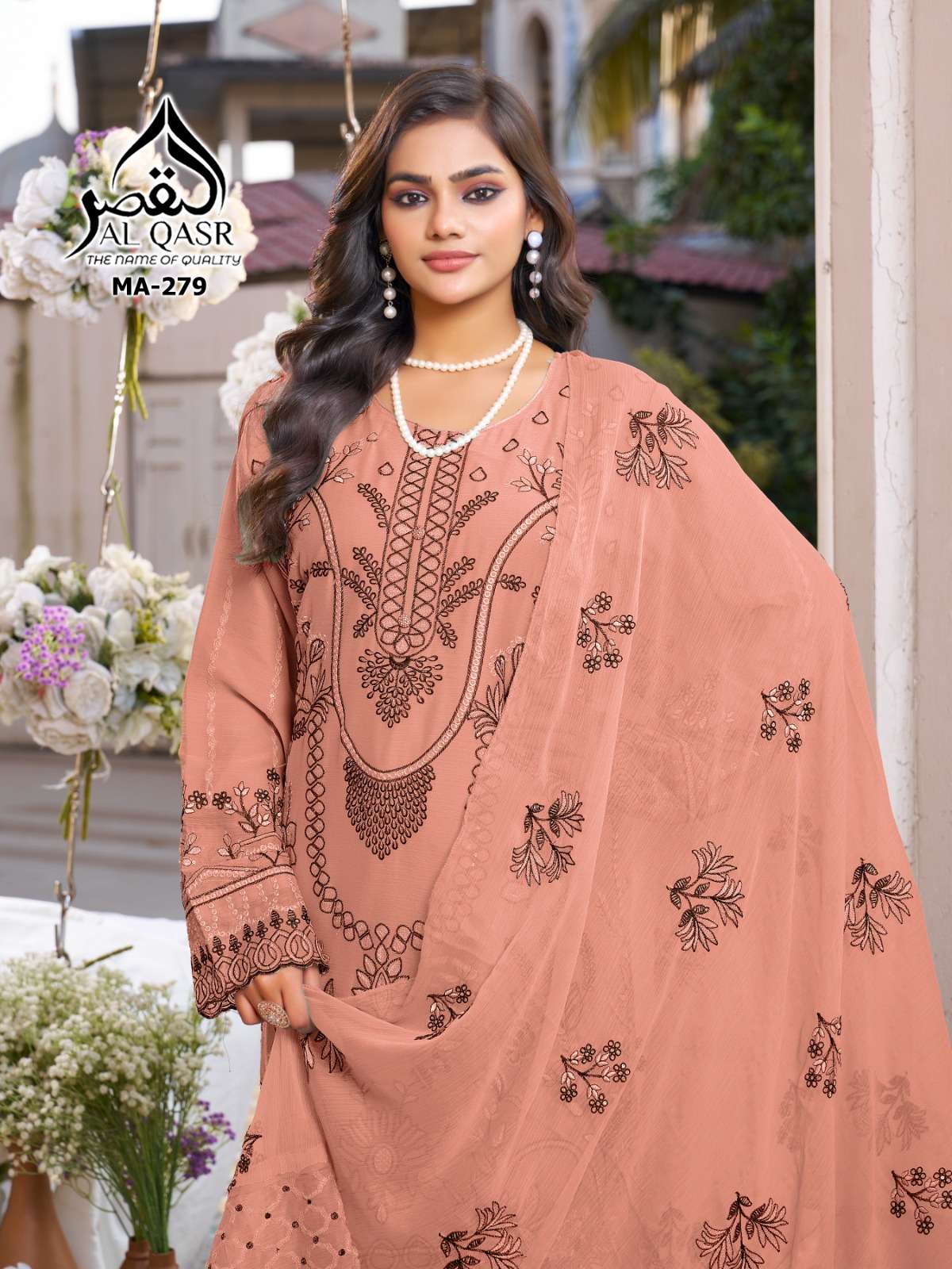  AL QASR MA 279 EID DRESS TRENDING CHIFFON READYMADE SUIT CA...