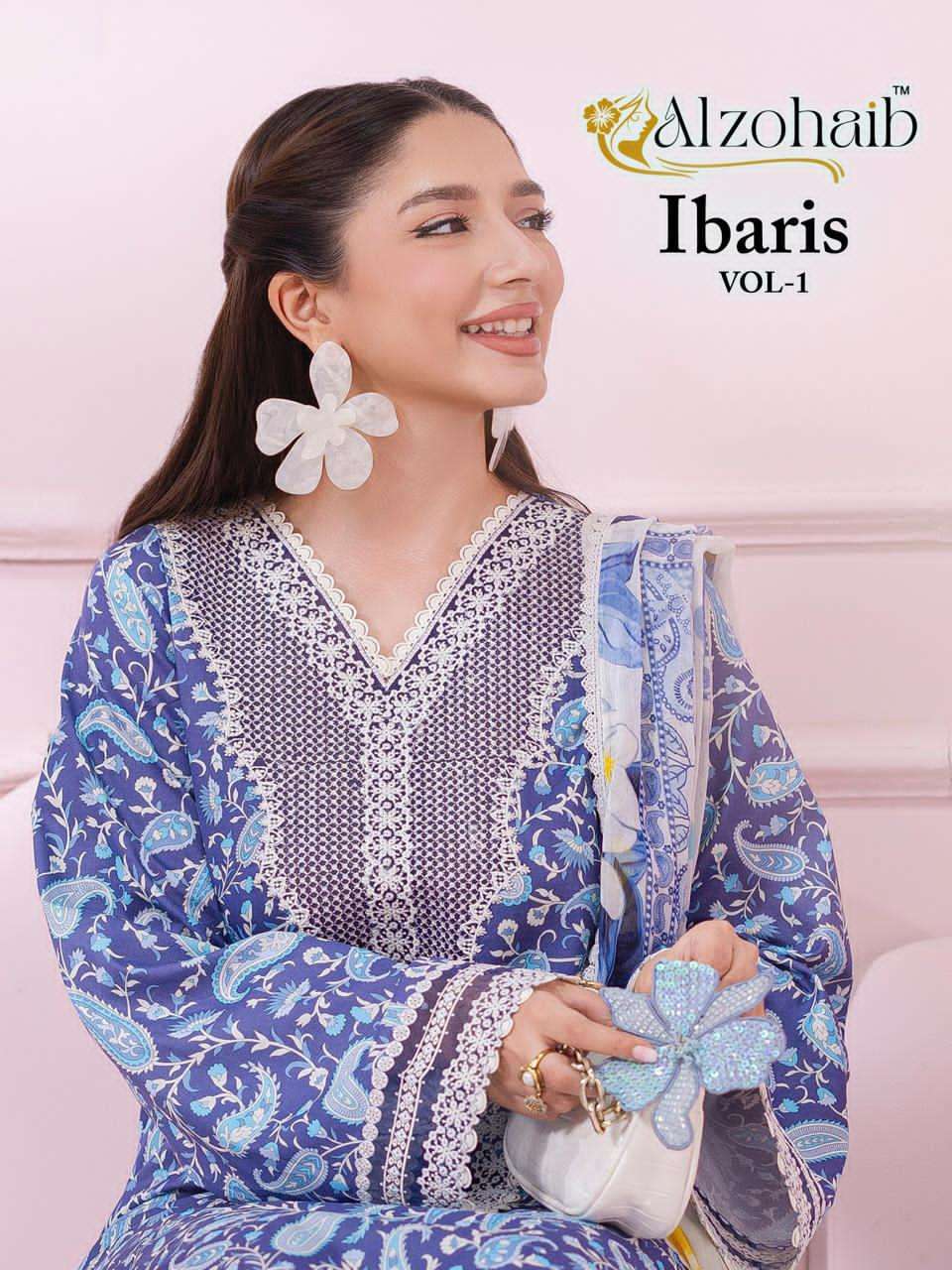 AL ZOHAIB IBARIS VOL 1 PAKISTANI COTTON SUIT FOR GIRL EID SP...